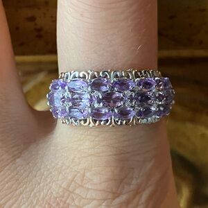 Rose de France Amethyst Sterling Silver Ring Size 9